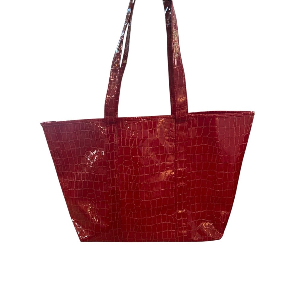 Disney Deep Pink Crocodile Embossed Tote Bag with Mickey Mouse Bow - Picture 3 of 6